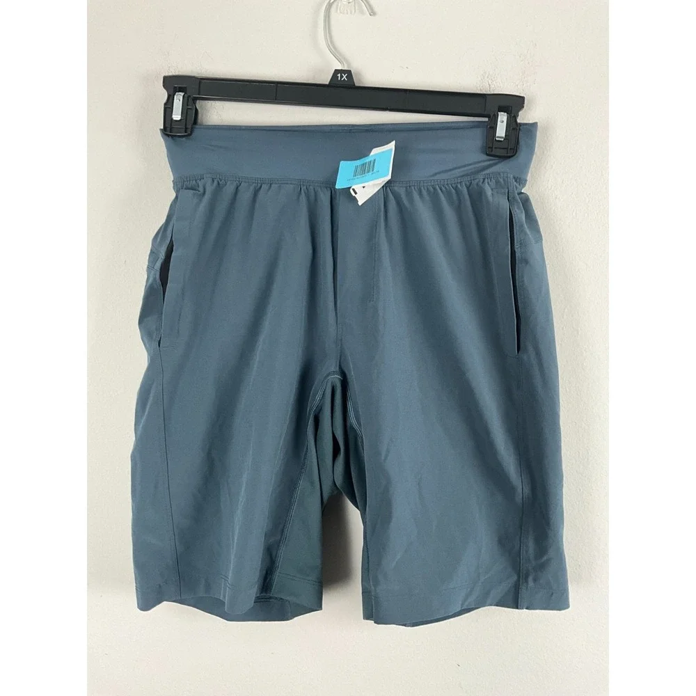 Lululemon Men's Shorts Small Blue Lined Training‎ Running Zip Pocket